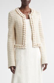 ST. JOHN Helen Cotton Blend Crochet Jacket