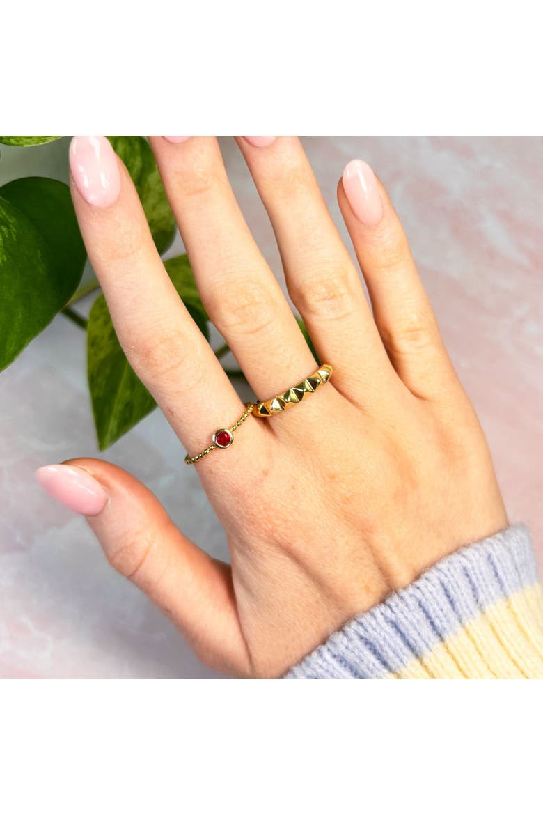 Gold Beaded Ruby Ring, Alternate, color, Ruby