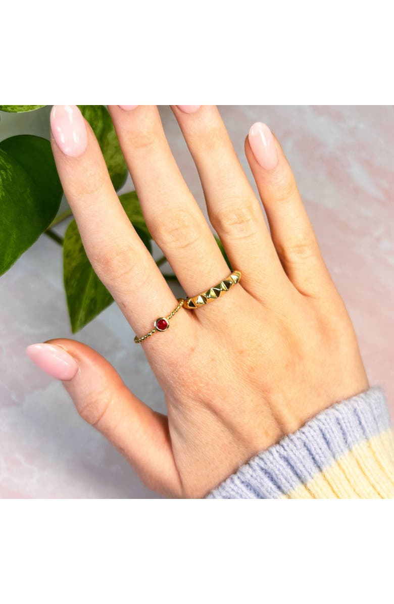 The Lovery Fine Jewelry Gold Beaded Ruby Ring, Alternate, color, 