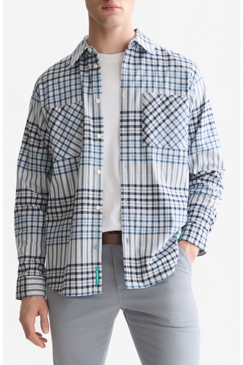 Relaxed Fit Checked Flannel Shirt, Main, color, GREY DAWN CHECK