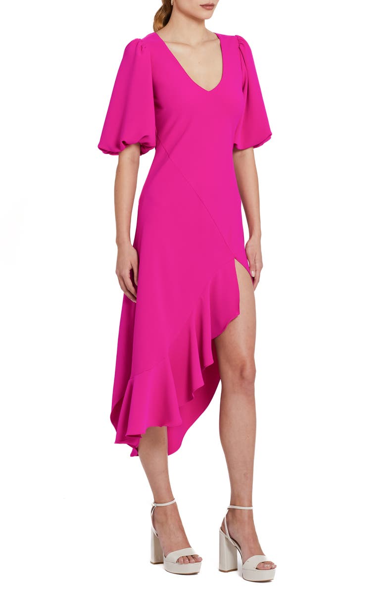 Amanda Uprichard Glenna Ruffle Puff Sleeve Dress, Alternate, color, 
