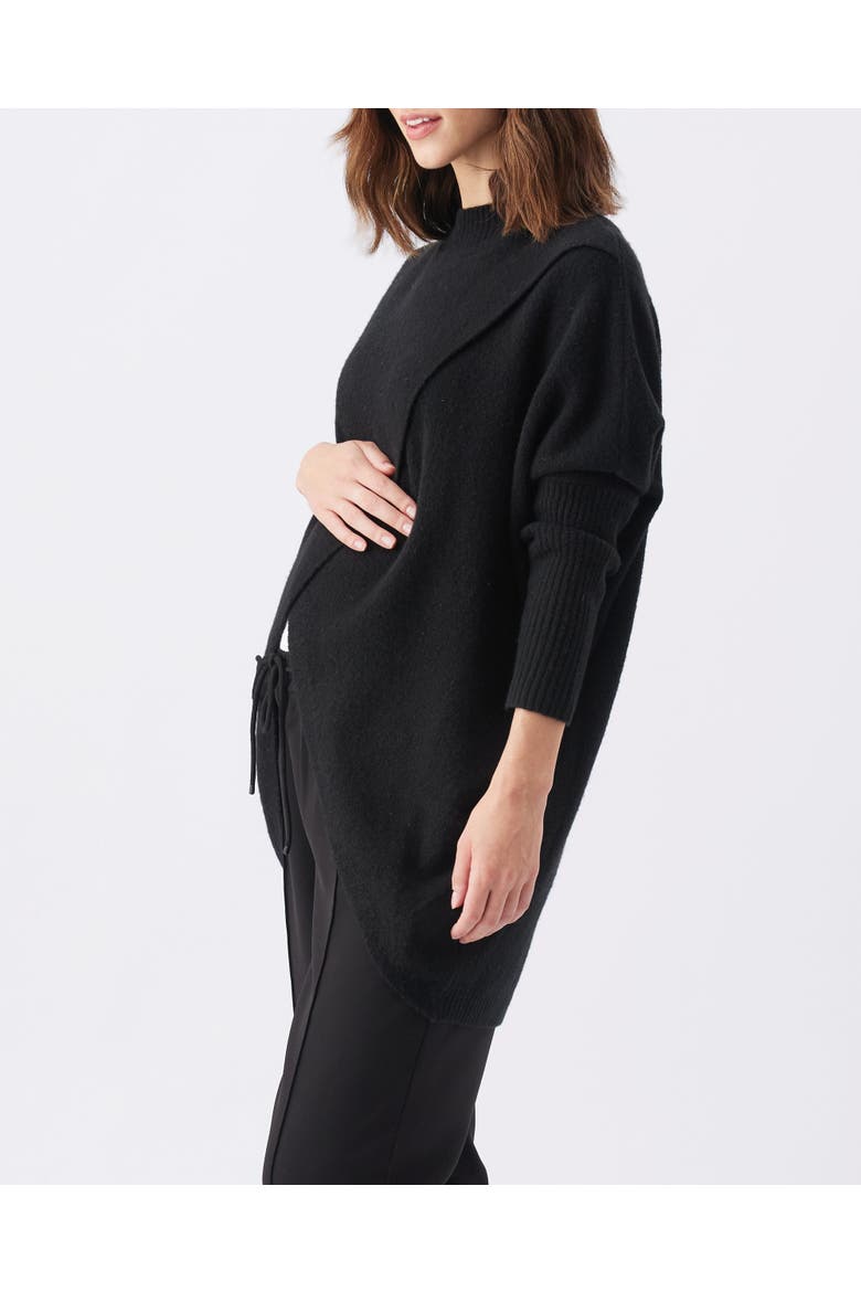 Hallie Cross Over Knit, Alternate, color, Black