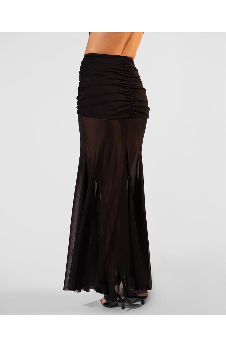 TA3 Mermaid Sheer Cover- Up Maxi Skirt, Alternate, color, Black