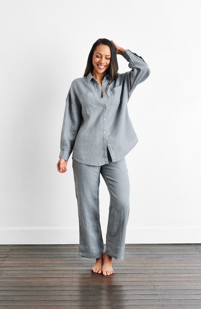 Bed Threads Linen Lounge Pants, Alternate, color,