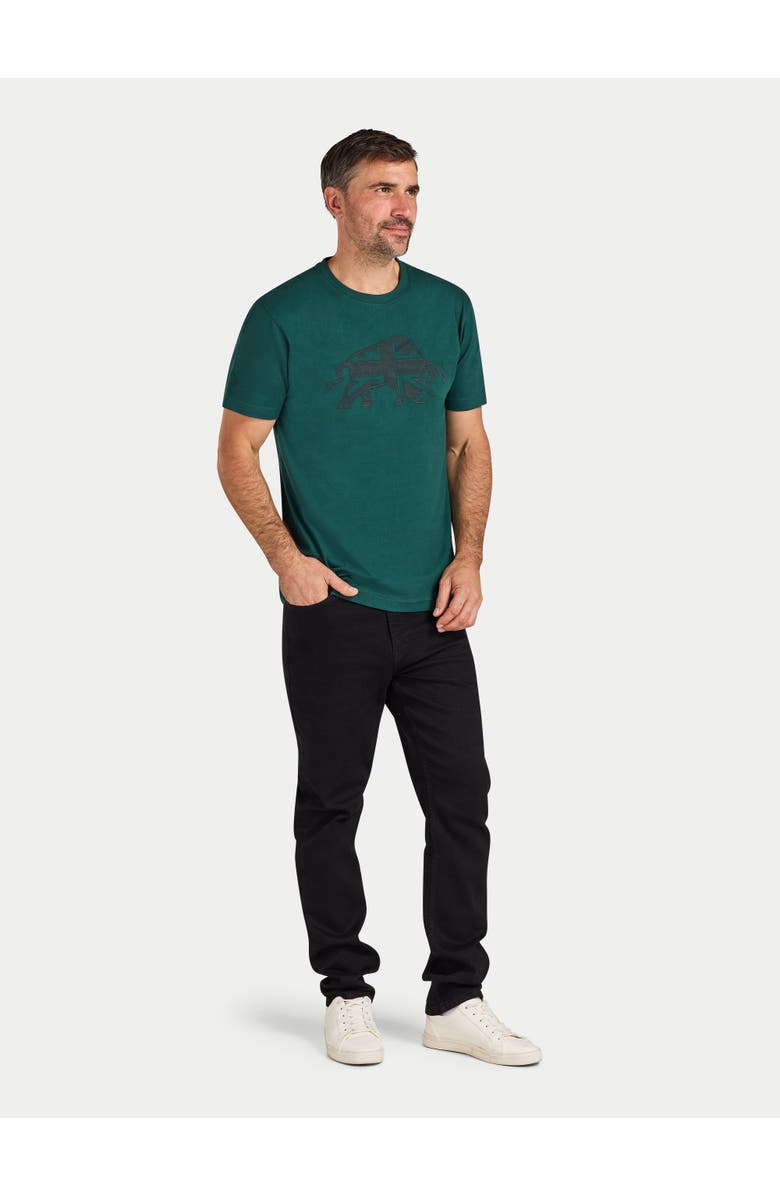 Raging Bull Embroidered Union Jack Bull T-Shirt, Alternate, color, Forest