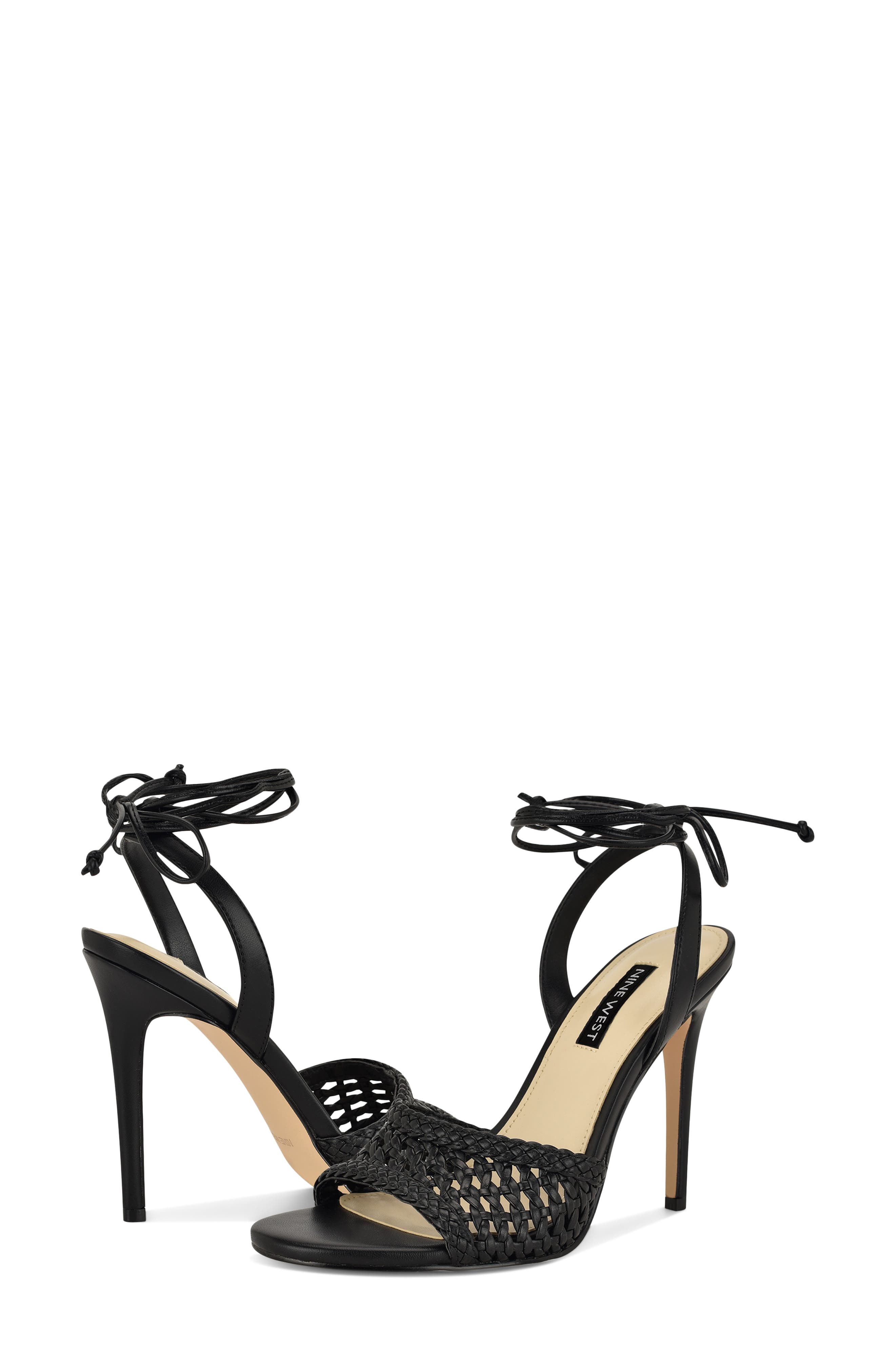 Nine West Merta Stiletto Sandal, Alternate, color, Black
