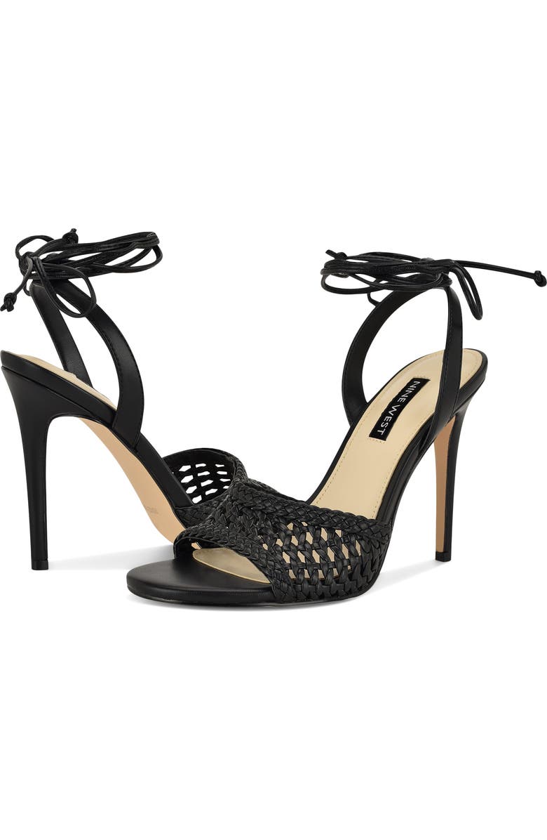 Nine West Merta Stiletto Sandal, Alternate, color, Black