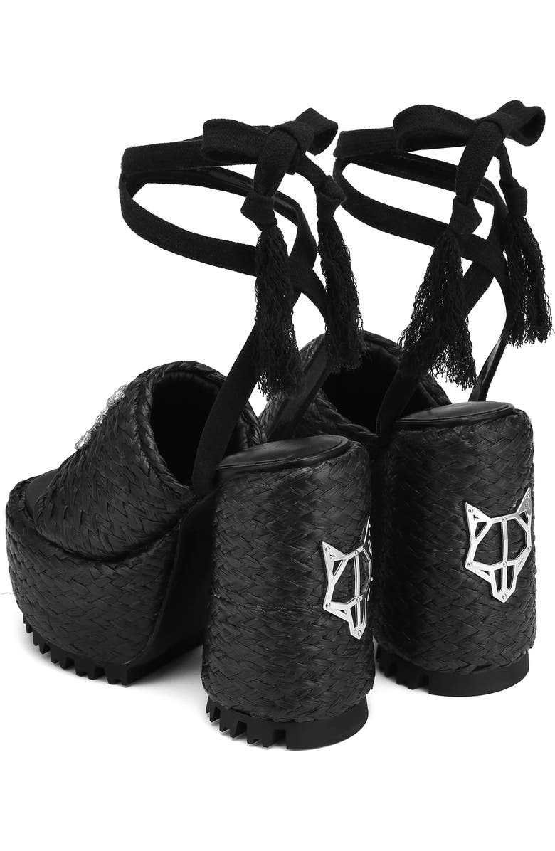 Naked Wolfe Beach Ankle Tie Raffia Platform Sandal, Alternate, color,