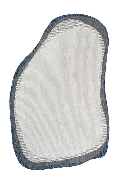 Wyatt Modern Rustic Abstract Indoor/Outdoor Shaped Area Rug