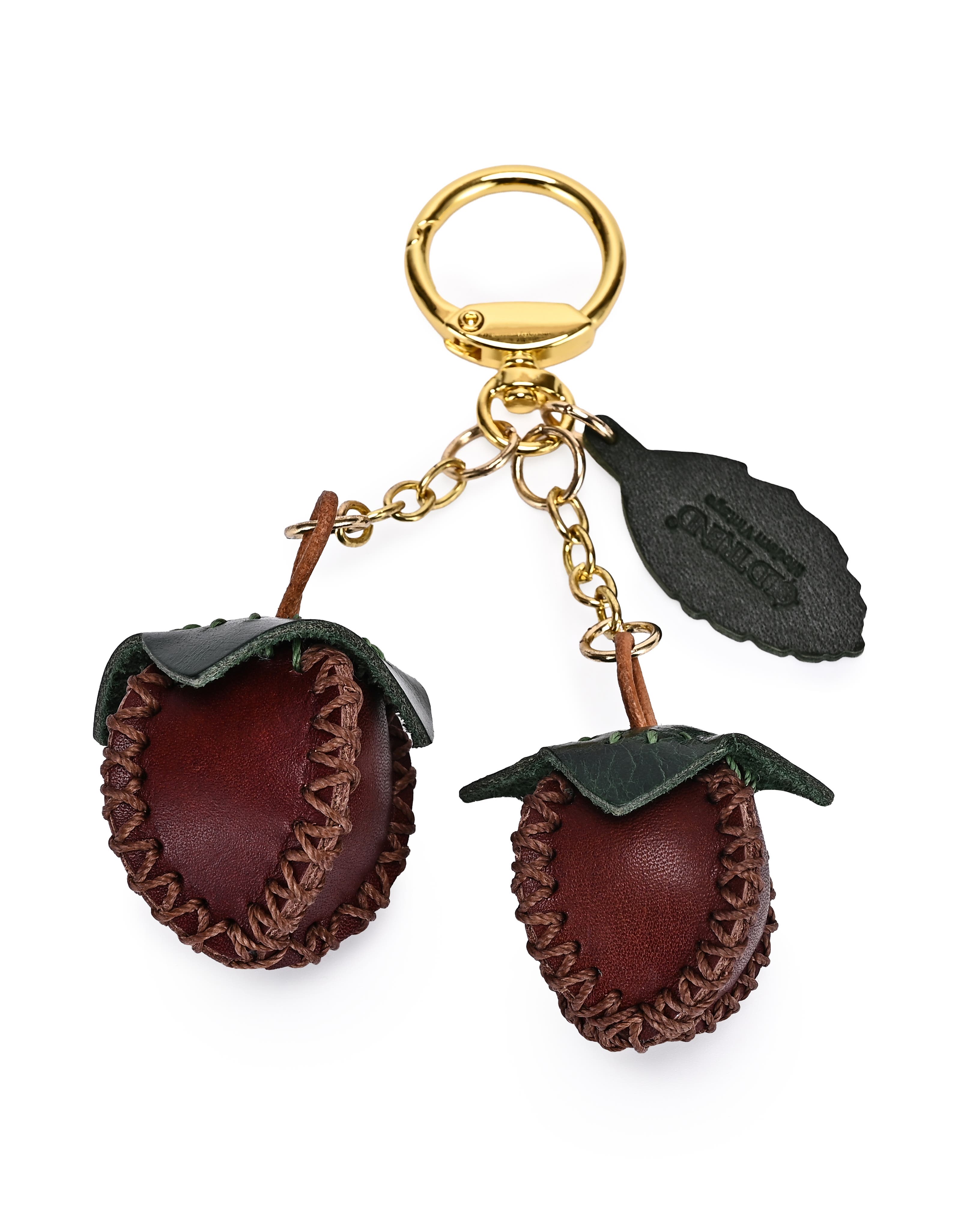 OLD TREND Simi Genuine Leather Mini Fruit Key Charm, Alternate, color, Wine
