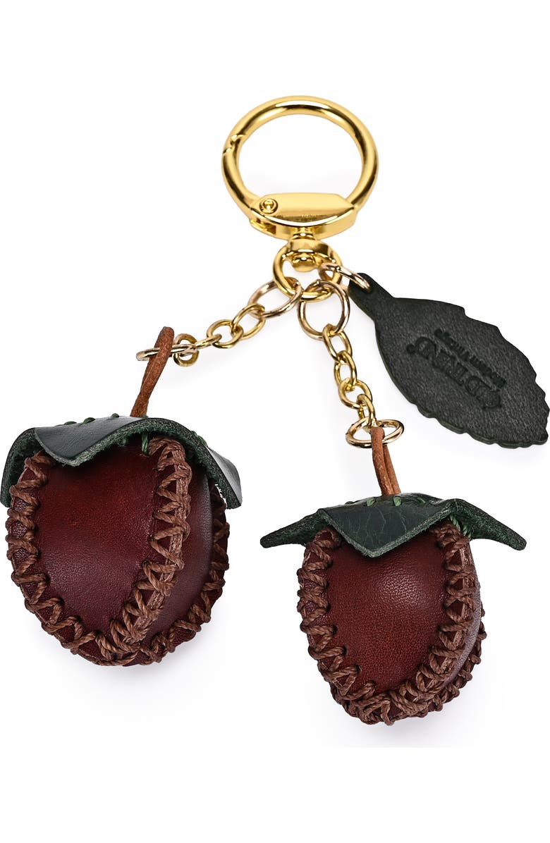 OLD TREND Simi Genuine Leather Mini Fruit Key Charm, Alternate, color, Wine