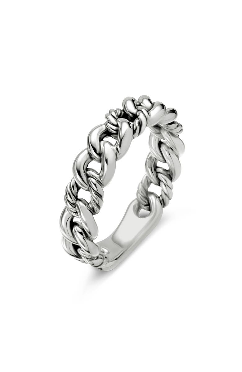 David Yurman Belmont Curb Link Narrow Ring, Alternate, color, Silver