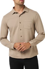 TravisMathew ComfortKnit Long Sleeve Button Up Shirt