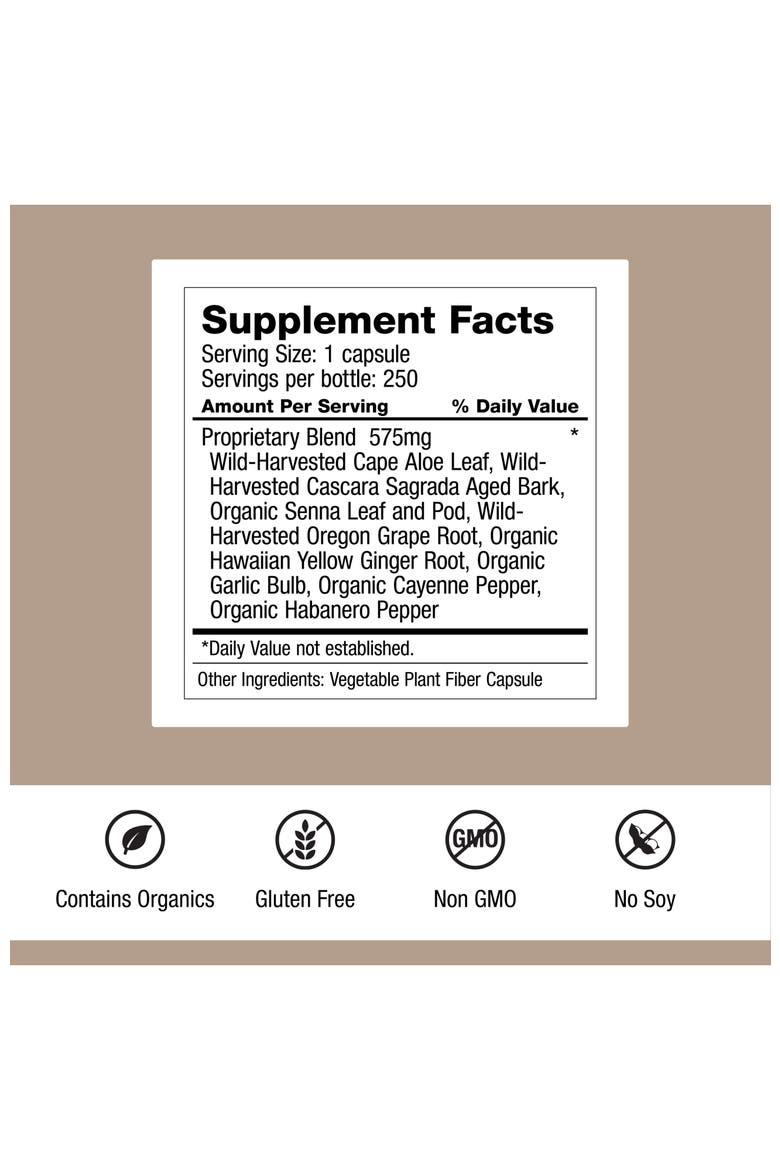 Intestinal Formula #1 for Colon Health Support and Regular Bowel Movements, Plant-Based Supplement, Alternate, color, Brown