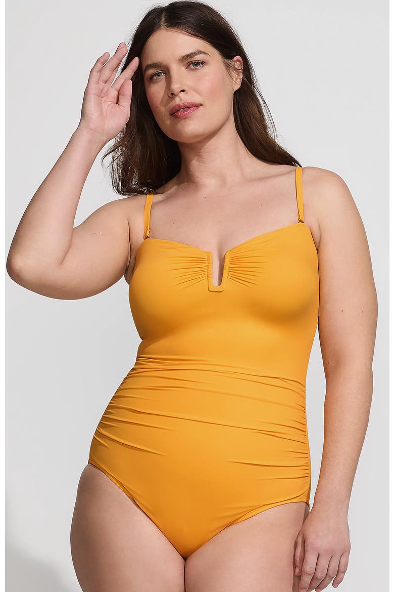 Slender Suit Tummy Control U-Wire Bandeau One Piece Swimsuit, Alternate, color, Sweet Mango