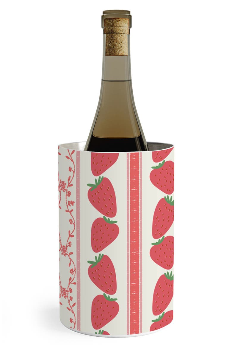 Red Stripes Stainless Steel Wine Chiller, Main, color, CREAM