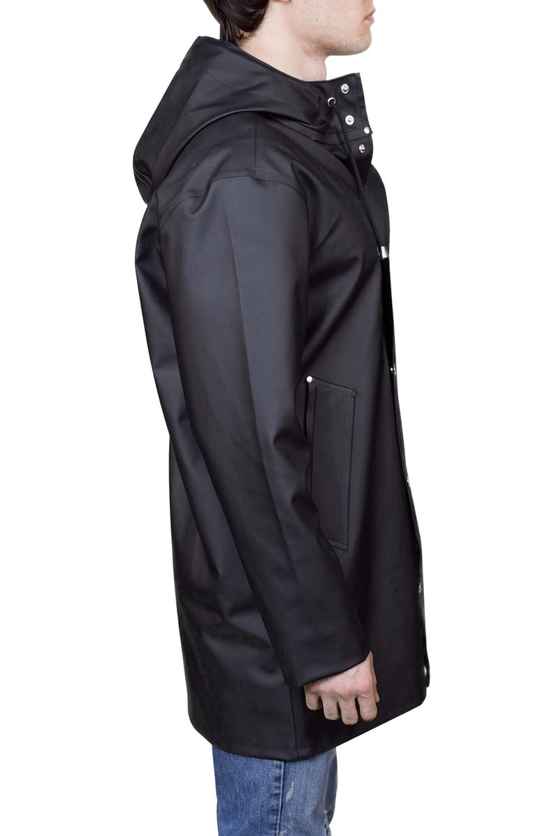 Dry Gear Waterproof Heavyweight Rubberized Hooded Raincoat, Alternate, color, Black