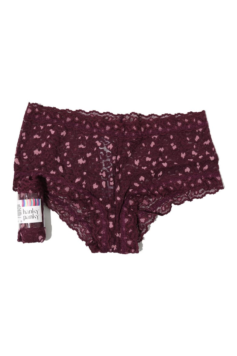 Print Boyshorts, Main, color, BLACK TULIP/LAVENDER