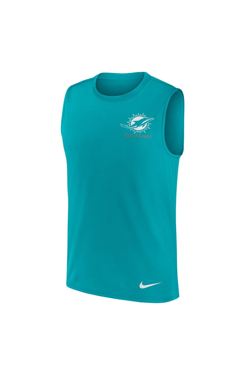 Nike Men's Nike Aqua Miami Dolphins Muscle Tank Top, Alternate, color,