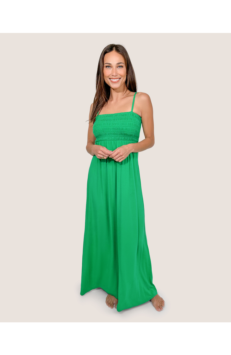 JJwinks Montecito Maxi Bra-Free Dress with Smocked Bodice, Main, color, Kelly Green
