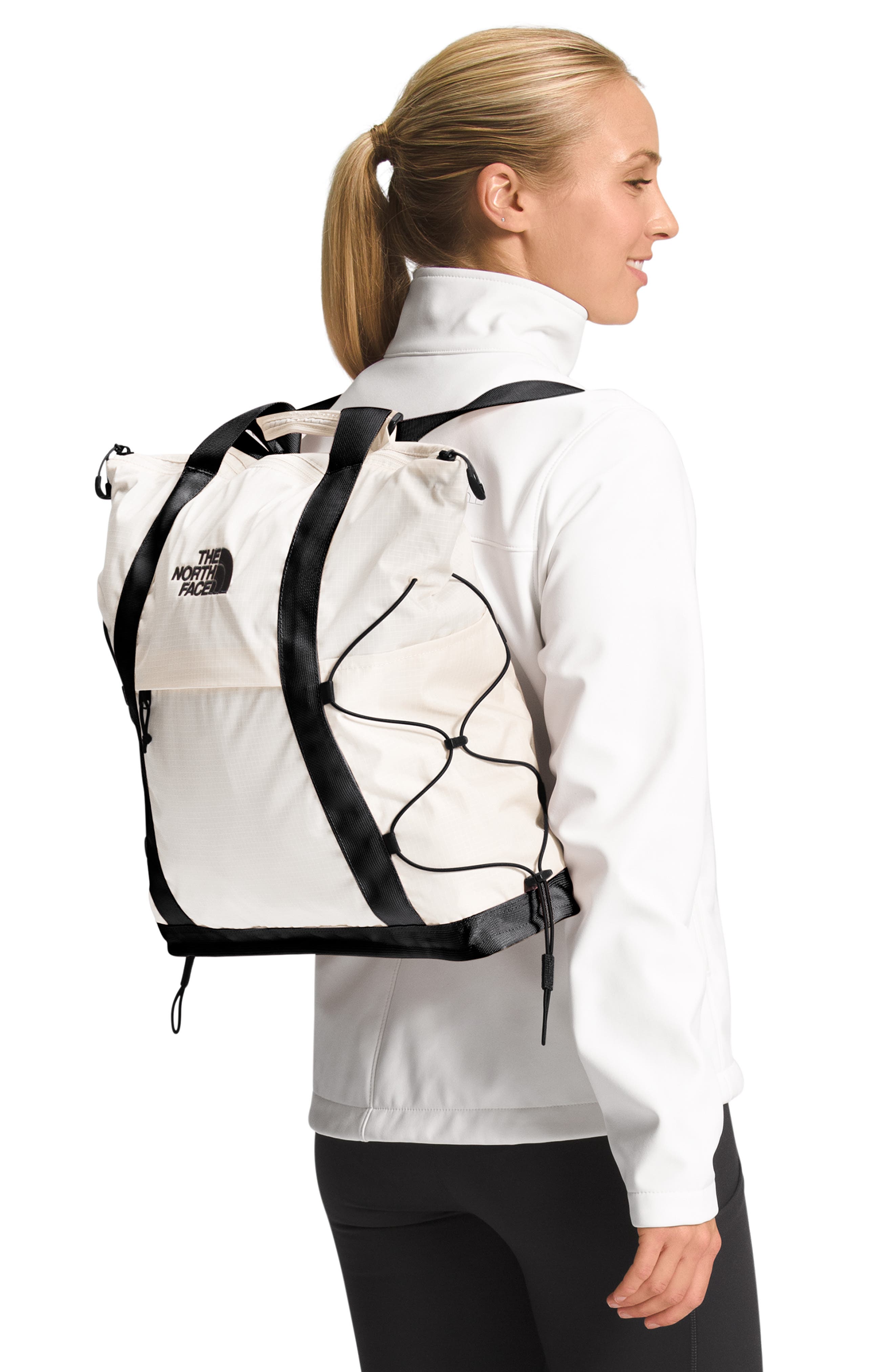 The North Face Borealis Convertible Tote, Alternate, color, Gardenia White/ Tnf Black-Npf