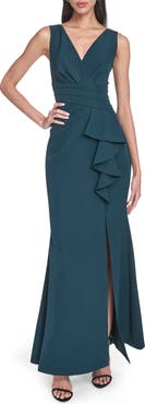 Eliza J Laguna Ruffle Mermaid Gown