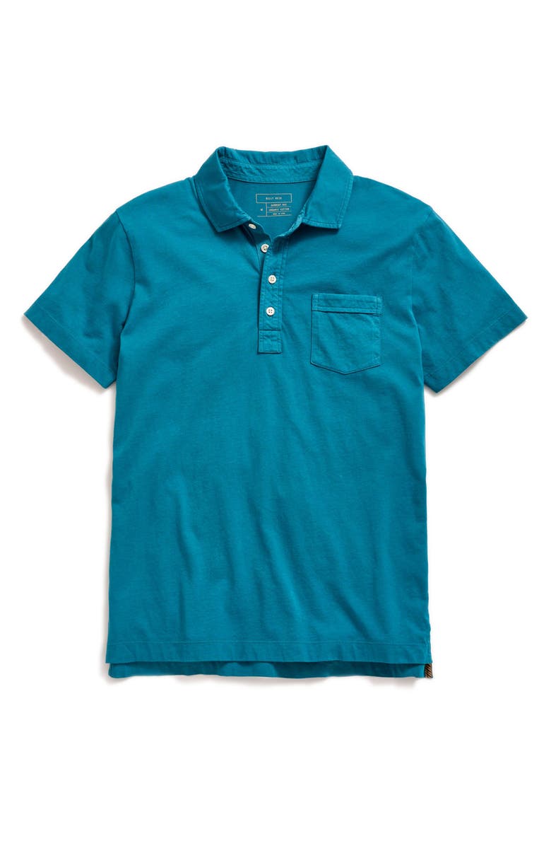Billy Reid Pensacola Organic Cotton Polo, Main, color, Lake Blue