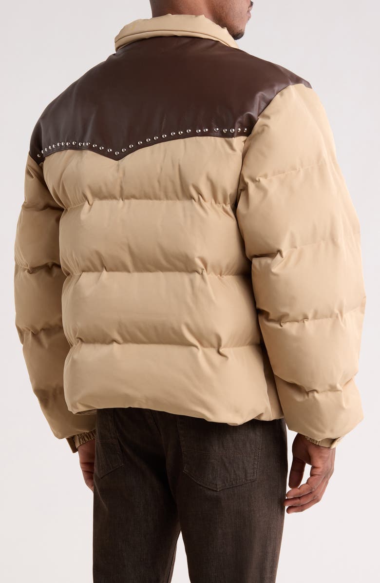 Nothing Grows Overnight Western Down Puffer Jacket, Alternate, color, Tan