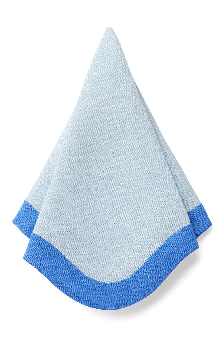 Ondulato Set of 4 Dinner Napkins, Main, color, SKY/ COBALT