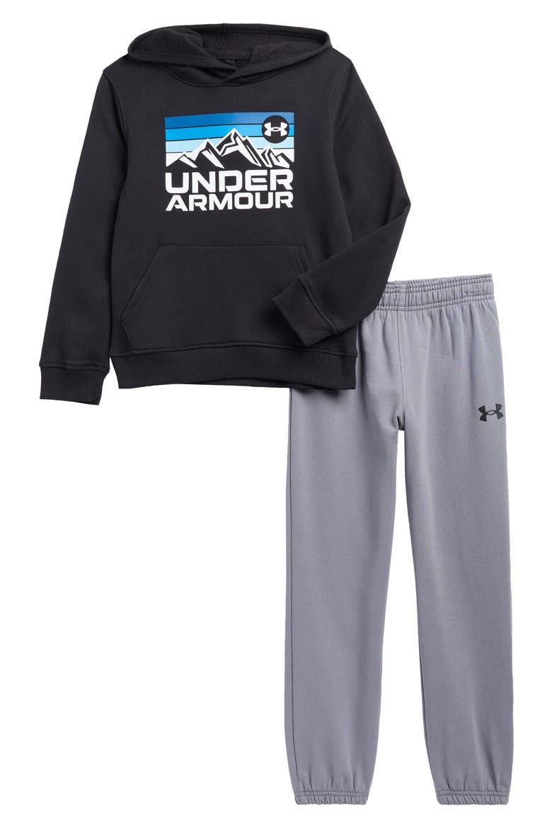 Kids' Logo Hoodie & Sweatpants Set, Main, color, BLACK TITAN GRAY