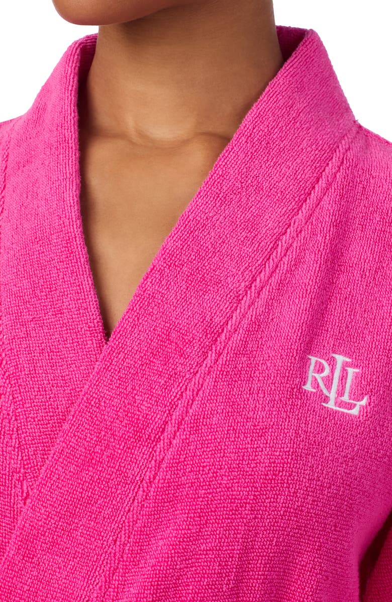 Lauren Ralph Lauren Greenwich Cotton Terry Robe, Alternate, color, Hot Pink