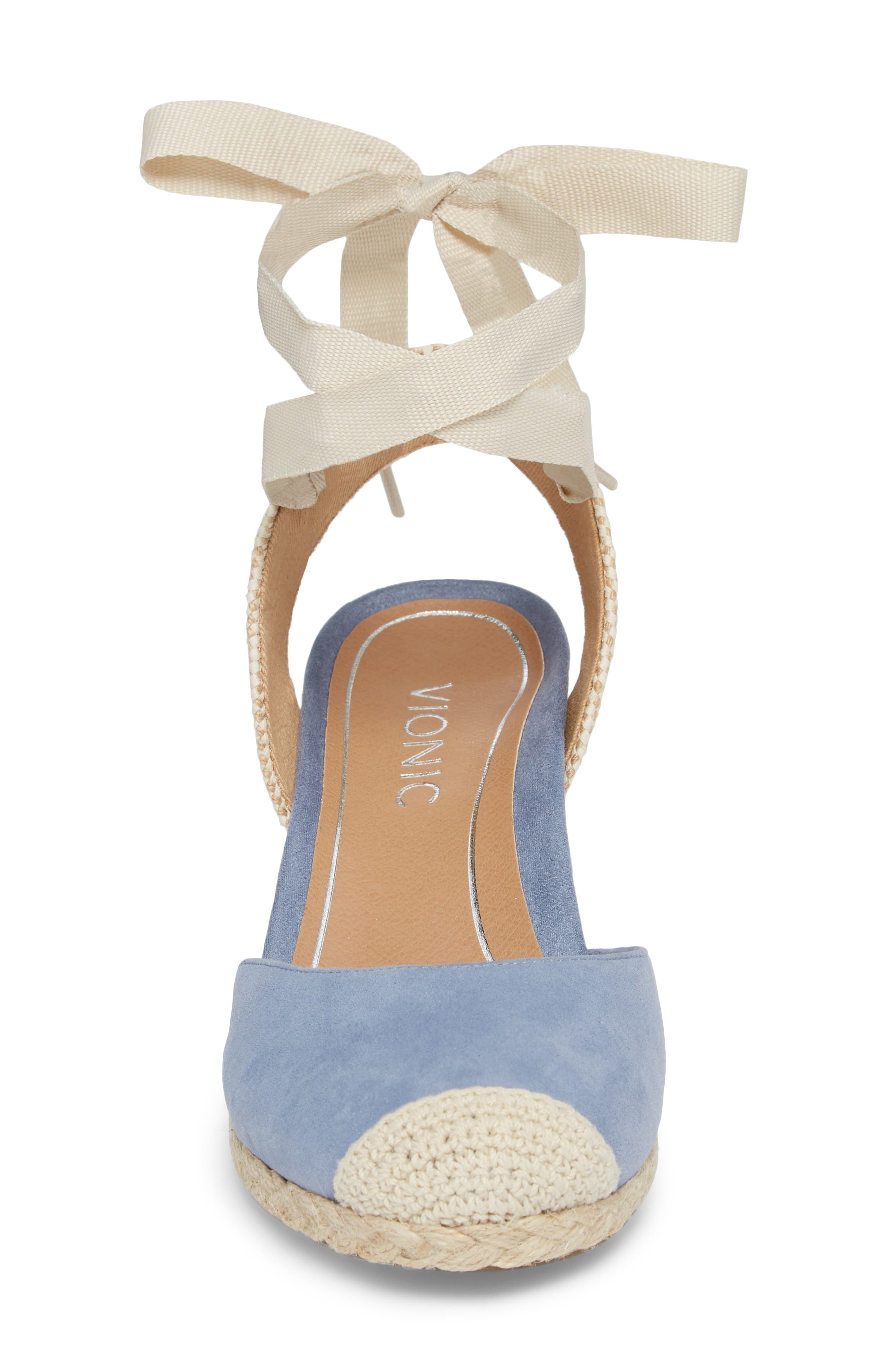Vionic Maris Orthaheel® Espadrille Wedge Sandal, Alternate, color, BLUE FABRIC