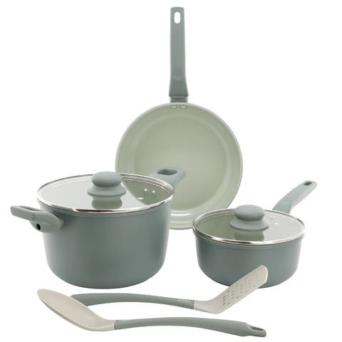 7pc Ceramic Nonstick Aluminum Cookware Set