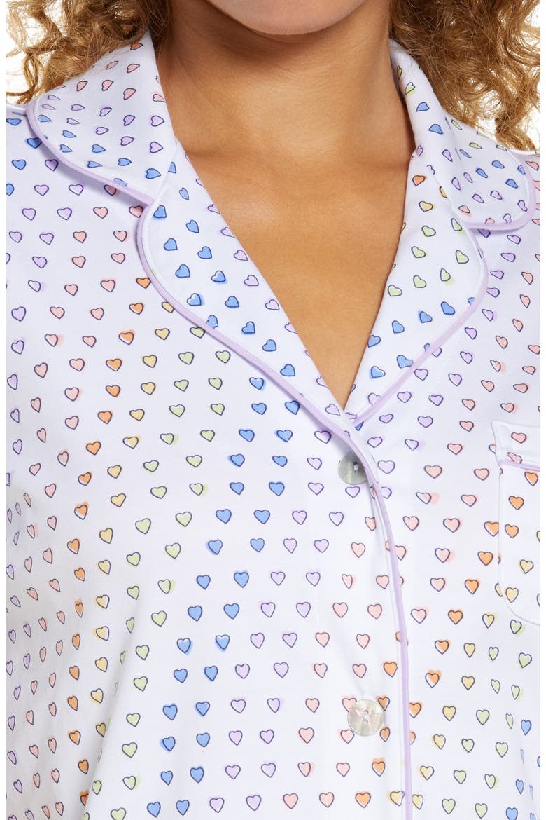 Disco Hearts Polo Short Pajamas, Alternate, color, RAINBOW