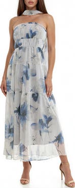 Socialite Floral Print Chiffon Maxi Dress