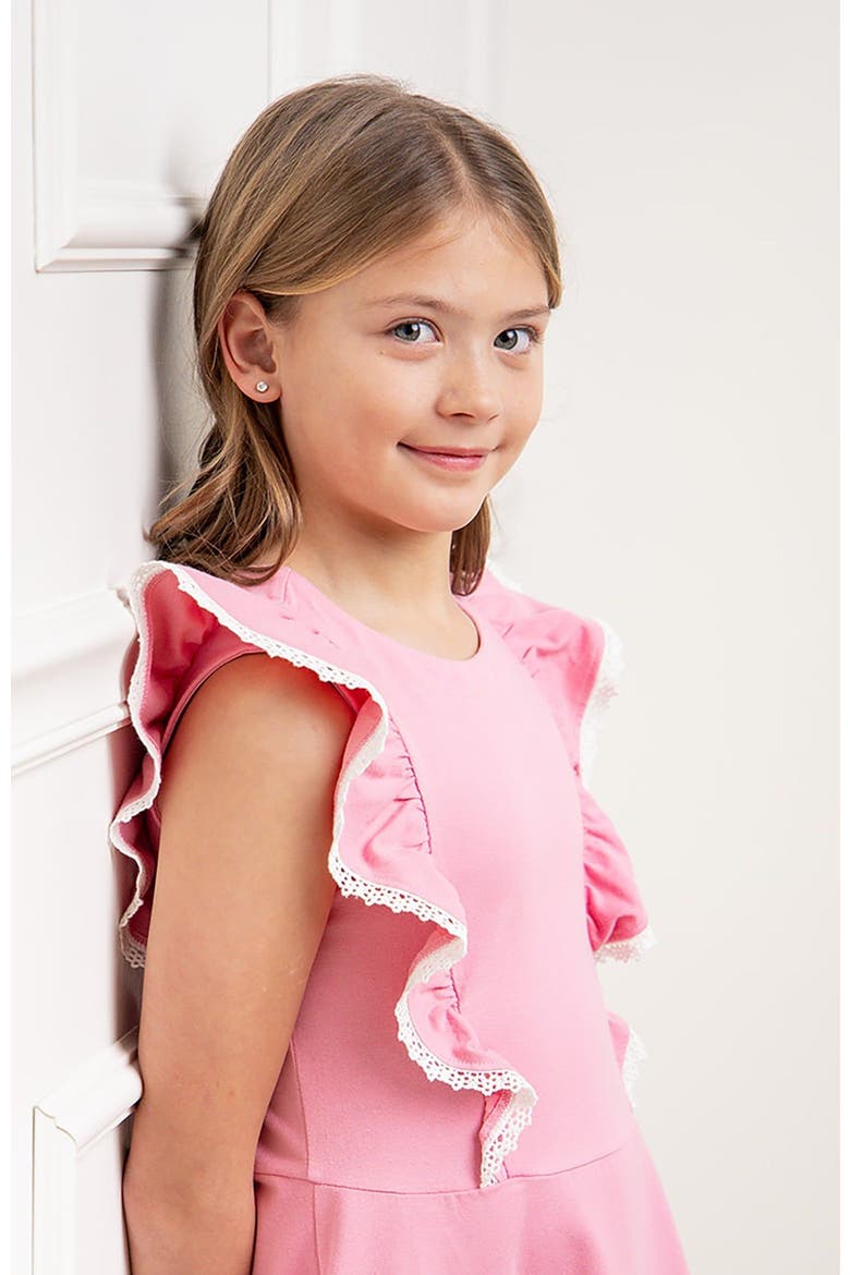 Girls' Organic Sleeveless Knit Pinafore Dress, Kids, Alternate, color, Classic Pink