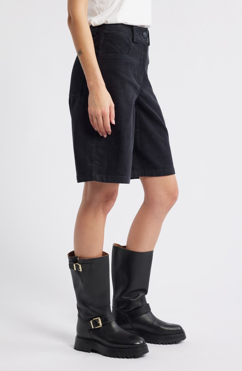 Topshop Long Corduroy Shorts, Alternate, color, Mid Blue