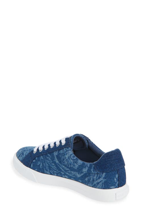Nine West Layna Snakeskin Embossed Sneaker In Blue