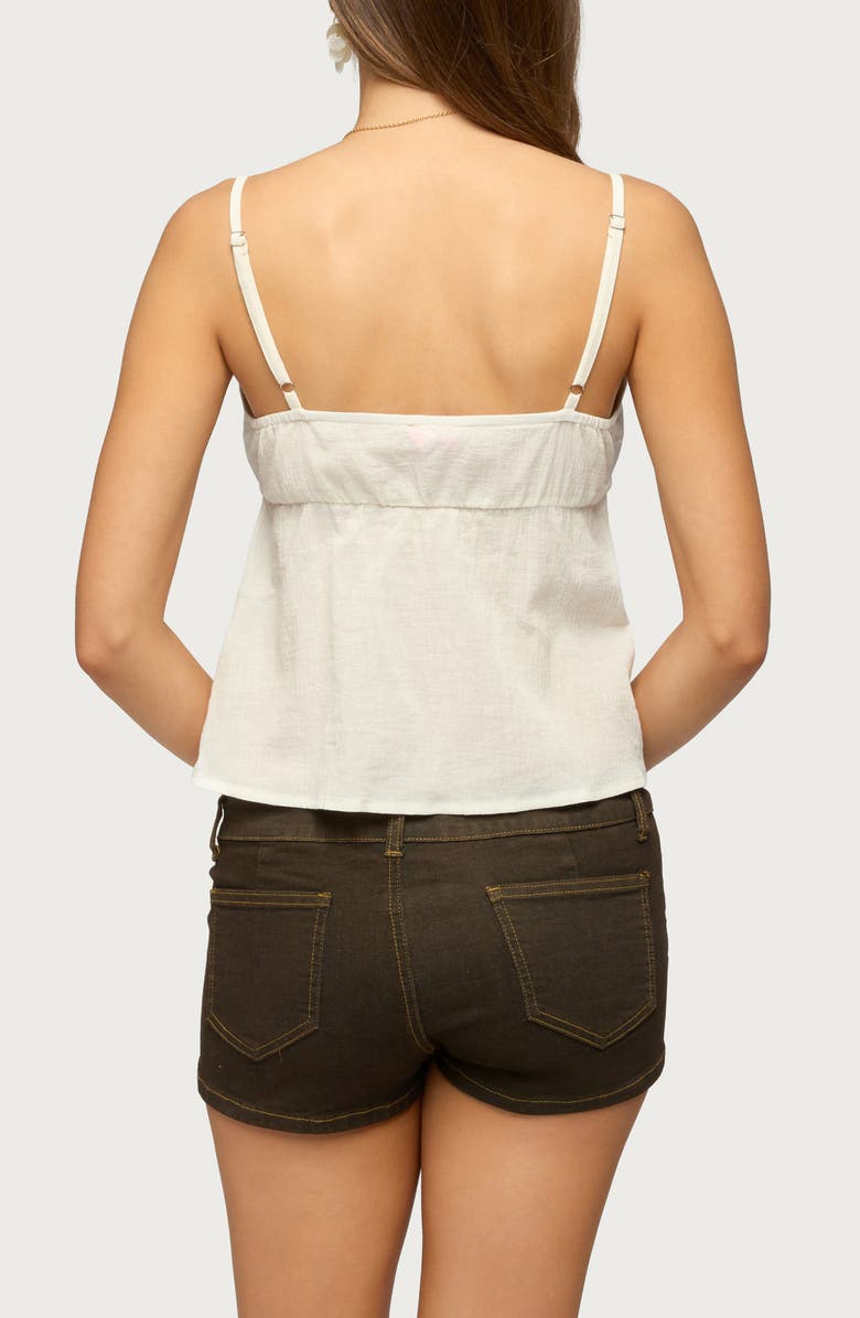 EDIKTED Stellana Lace Trim Cotton Babydoll Camisole, Alternate, color,
