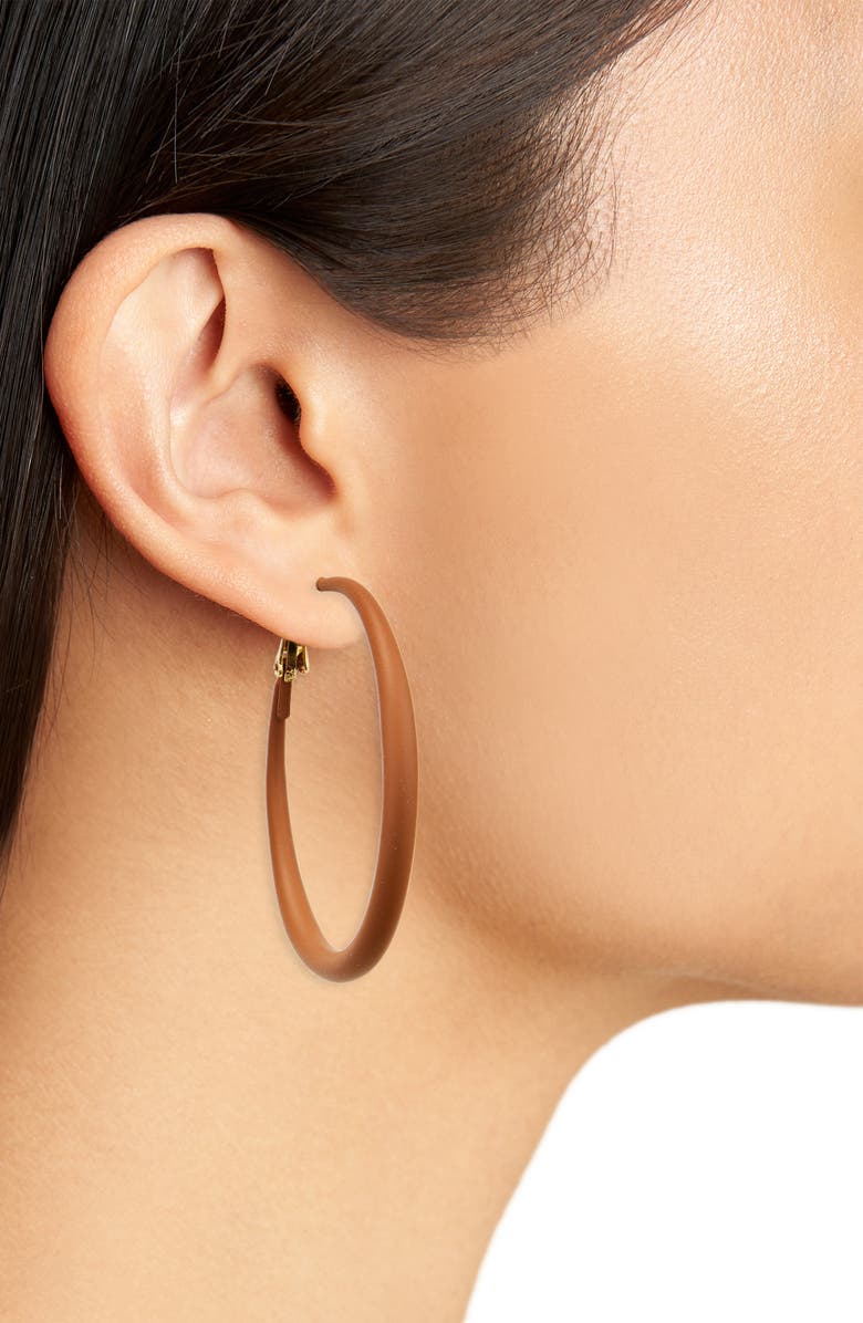 Hoop Mobb Melanted Hoop Earrings, Alternate, color, Mahogany