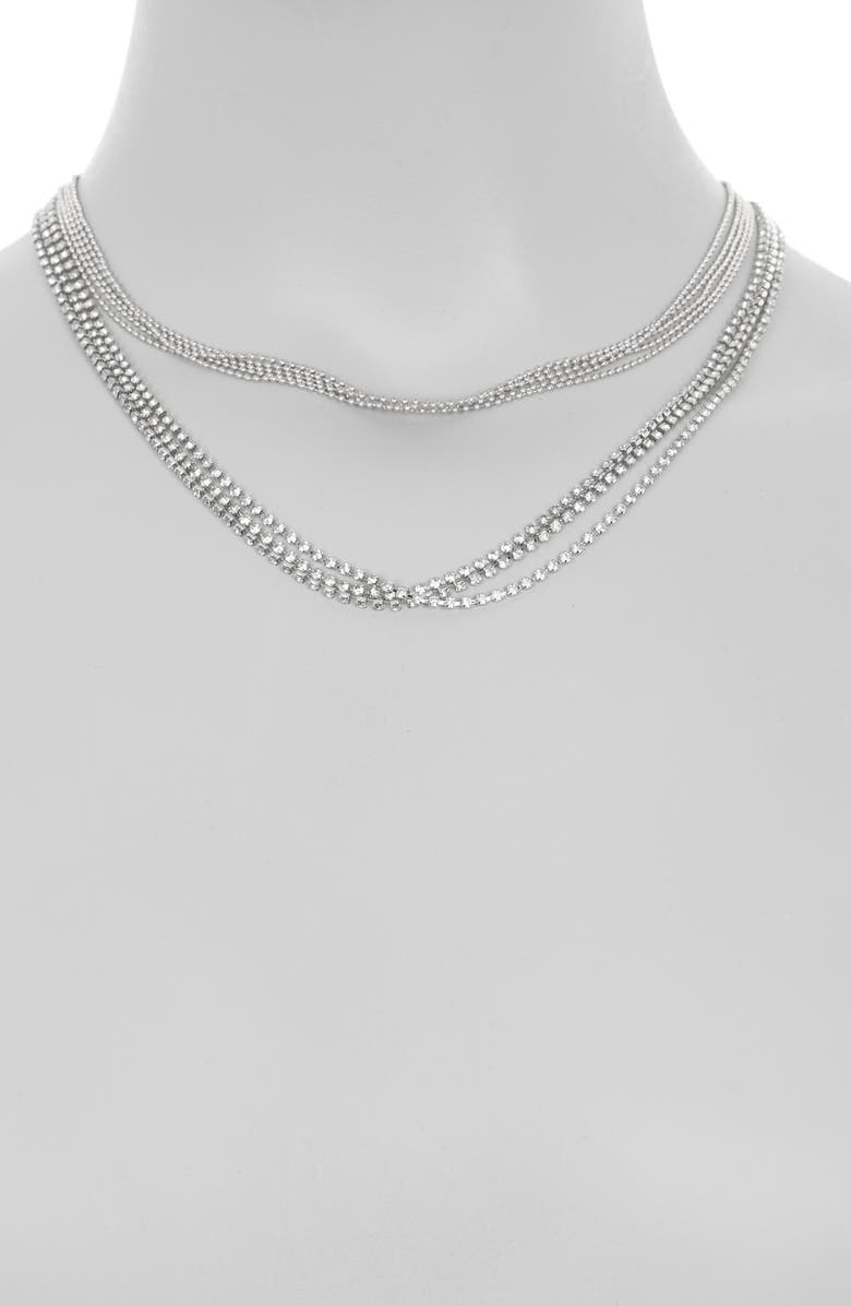 Melrose and Market Crystal Layered Chain Necklace, Alternate, color, 
