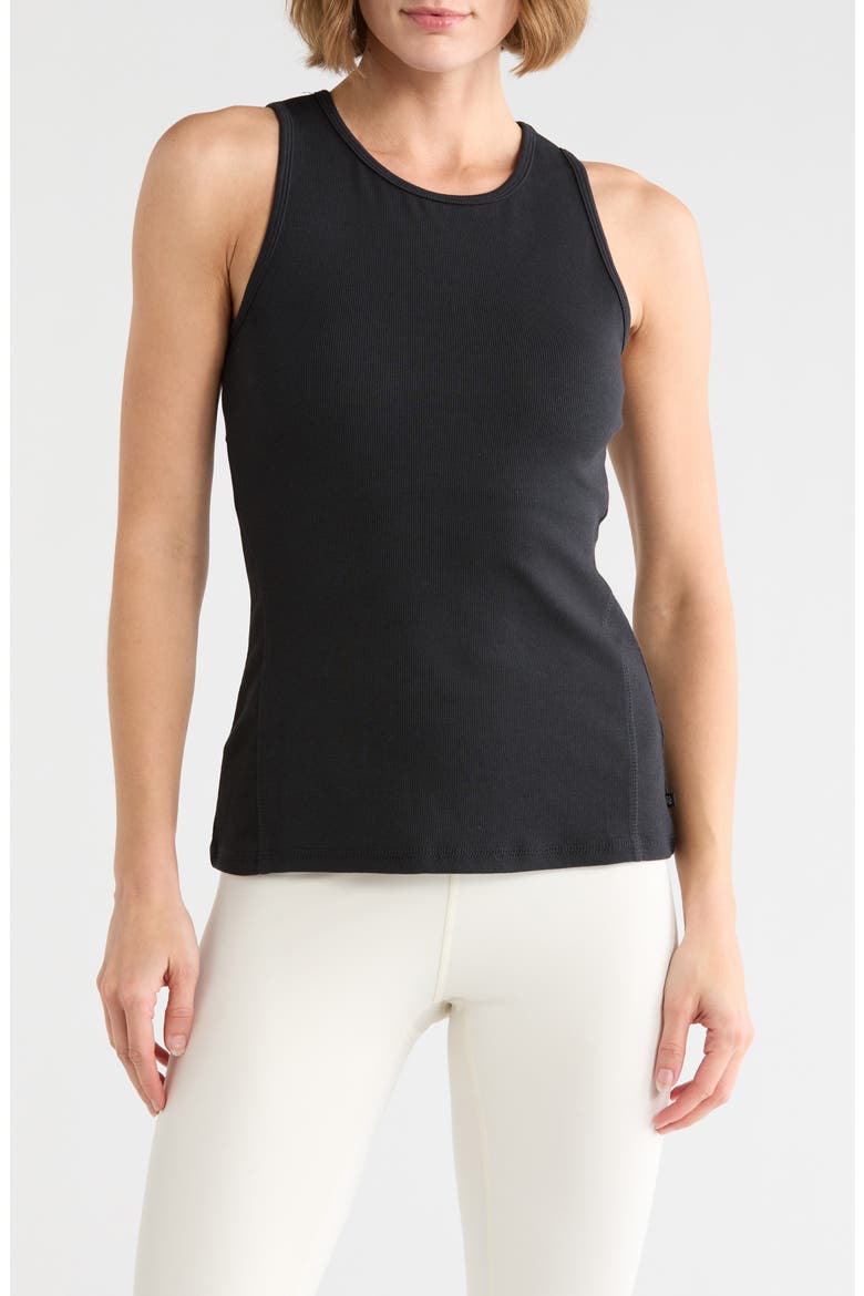 Mellie Ribbed Tank, Main, color, BLACK
