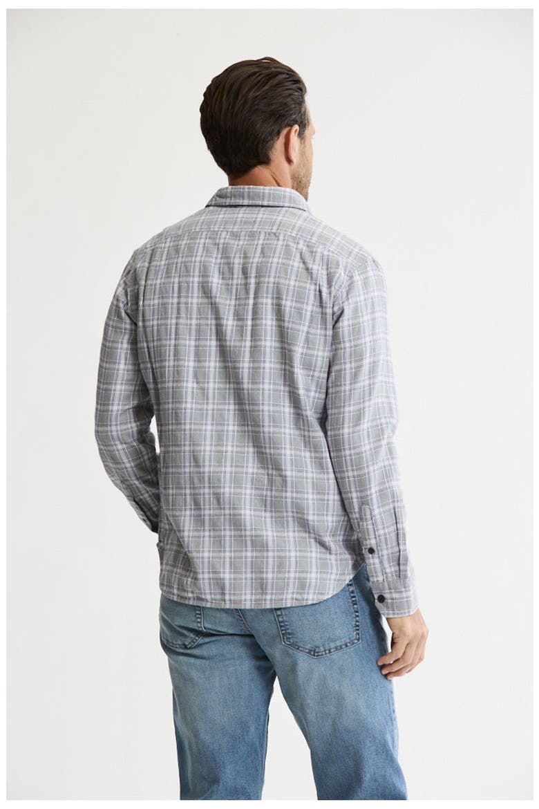 Manor Stretch Flannel Button-Down Shirt, Alternate, color, Light Grey