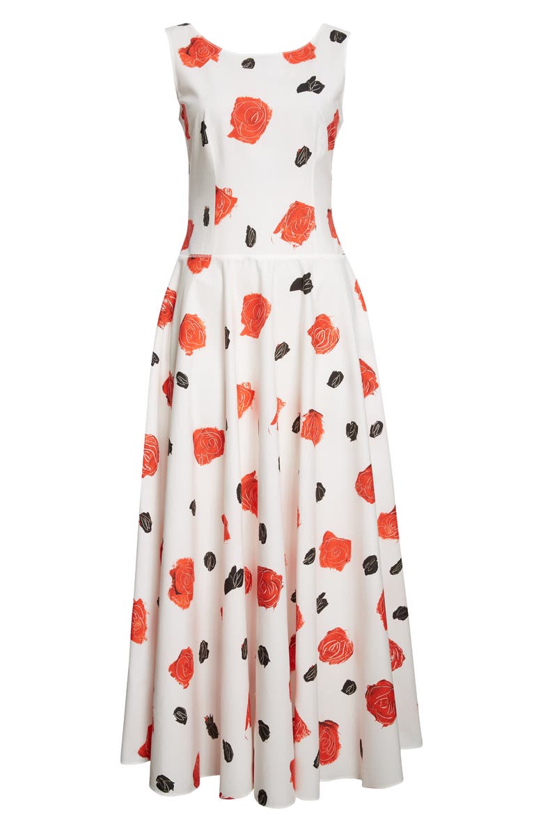 Marni Floral Print Poplin Fit & Flare Dress, Alternate, color, 