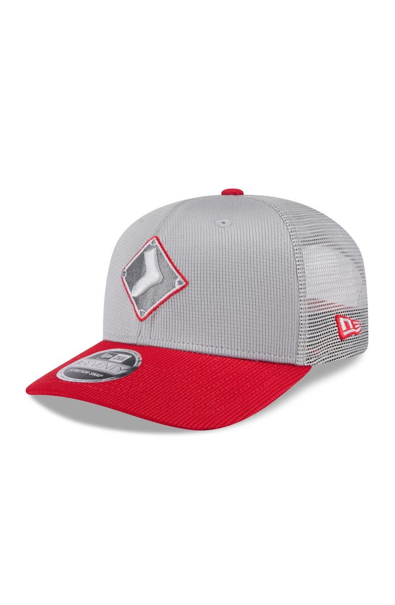 New Era Men's New Era  Gray/Red Chicago White Sox 2025 Batting Practice 9SEVENTY Stretch-Snap Trucker Hat, Main, color, 