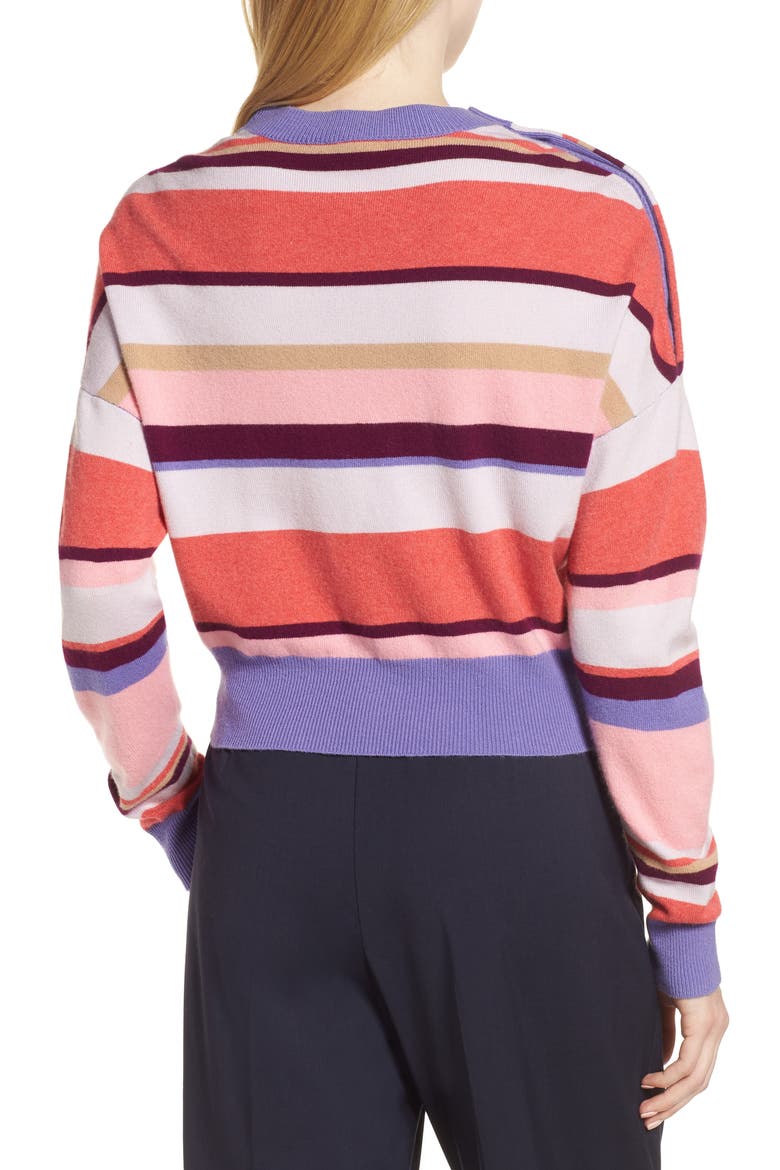 Stripe Cashmere Blend Sweater, Alternate, color, PINK PARADISE SANNA STRIPE