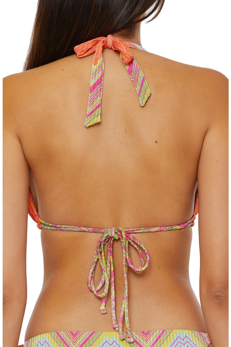 Summer Sunrise Metallic Triangle Bikini Top, Alternate, color, MULTI