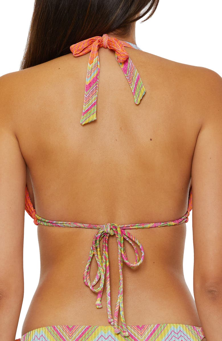 Becca Summer Sunrise Metallic Triangle Bikini Top, Alternate, color, Multi