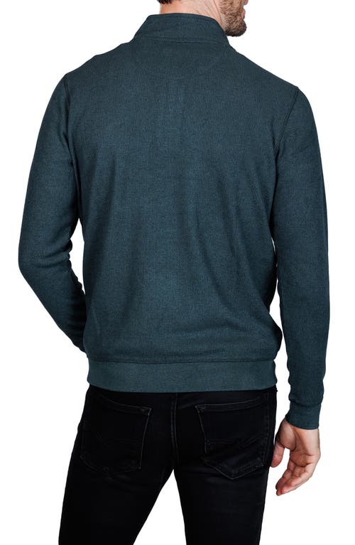 Tailorbyrd Quarter Zip Cozy Knit Pullover In Green