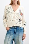 Desigual Bird Graphic Cotton Blend Cardigan